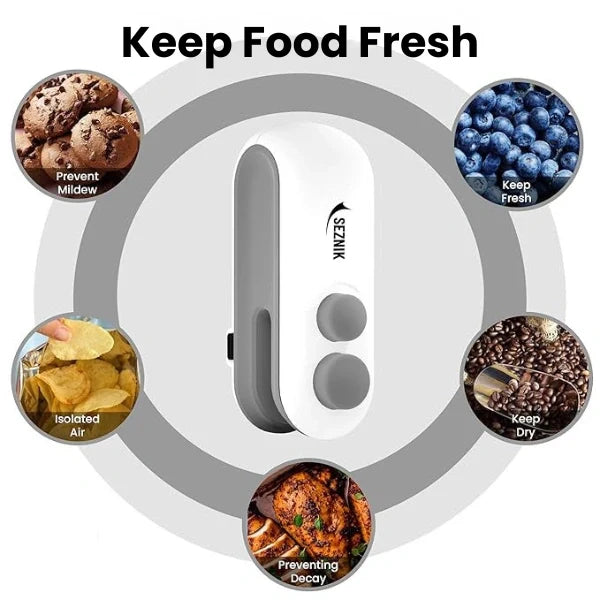 2-in-1 Sealer & Cutter | Portable Rechargeable Food Packet Sealer for Kitchen & Travel