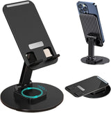 Rotating Foldable Mobile Stand – Height & Angle Adjustable Phone Holder for Desk (1 Pc)