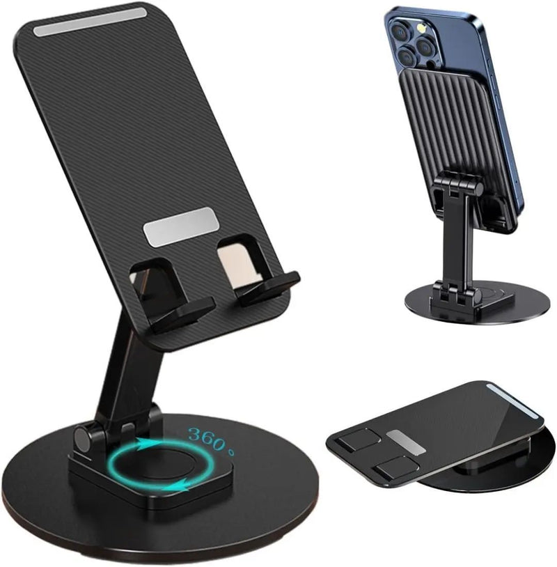 Rotating Foldable Mobile Stand – Height & Angle Adjustable Phone Holder for Desk (1 Pc)
